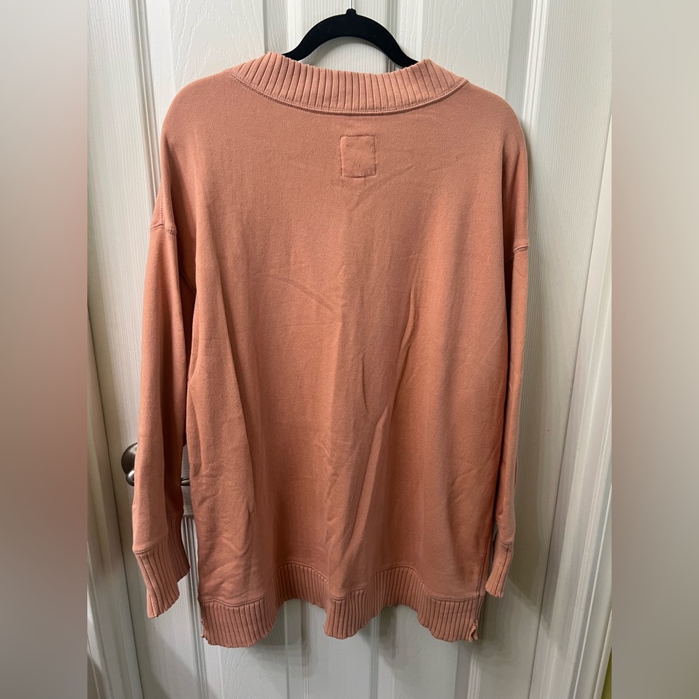 Aerie Women's V-Neck Sweatershirt - Peach Size Medium - Picture 5 of 6